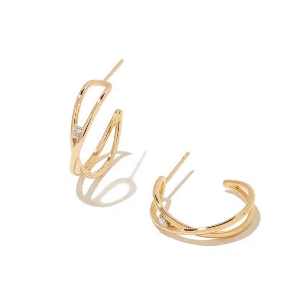 Kendra Scott 14k Gold Caroline Hoop Earrings with Diamond